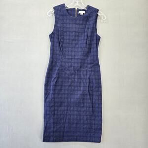 Calvin Klein Navy Blue Bodycon Dress Stretch Sleeveless Scoop Neck Women Size 10